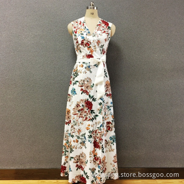 Women's polyester printed long dress